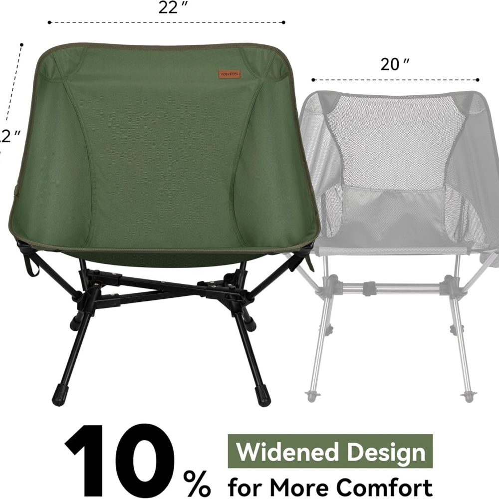 TOBTOS Ultralight Camping Chair, Portable Folding Backpacking Chair, Compact Camping Chair with Carry Bag for Outdoor Camp Hiking Backpack Beach Travel (Green) - Image 6